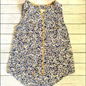 ModCloth navy floral Daisy sleeveless top-medium